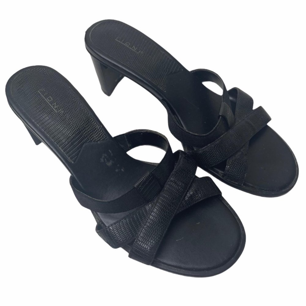 Fioni Black Open Toe Strappy Heeled Sandals 6W